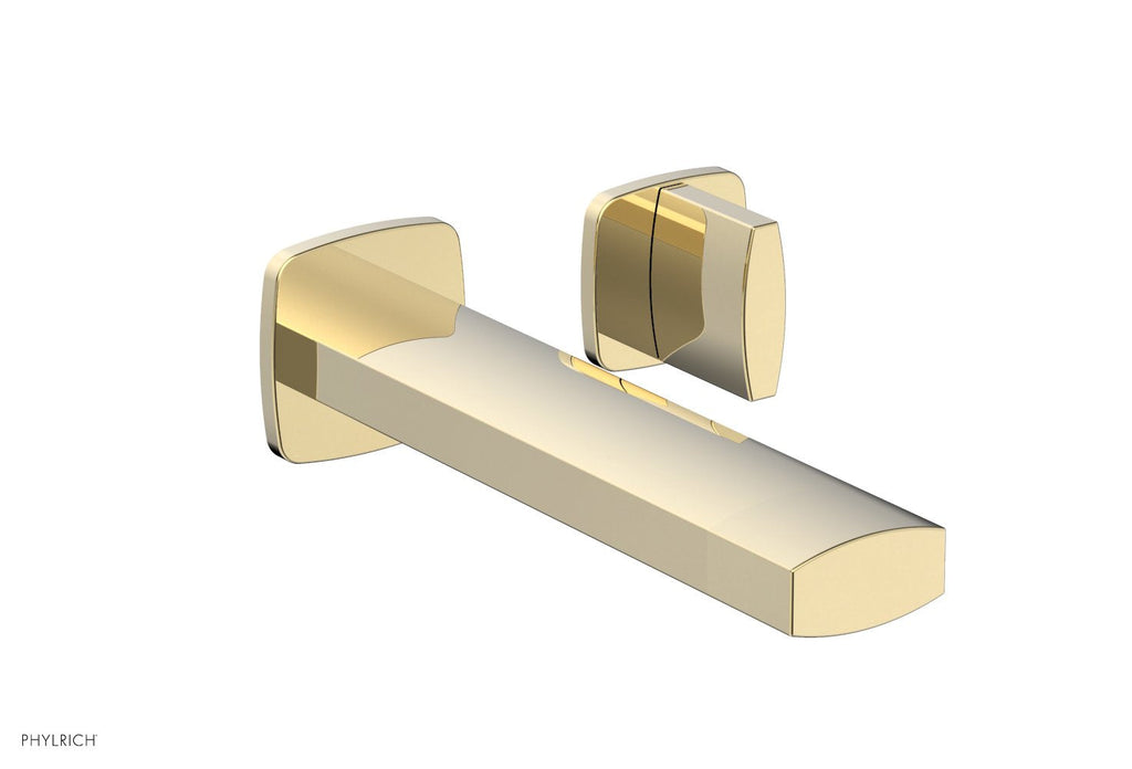 1-1/8" - Polished Brass Uncoated - RADI Single Handle Wall Lavatory Set - Blade Handles 181-15 by Phylrich - New York Hardware