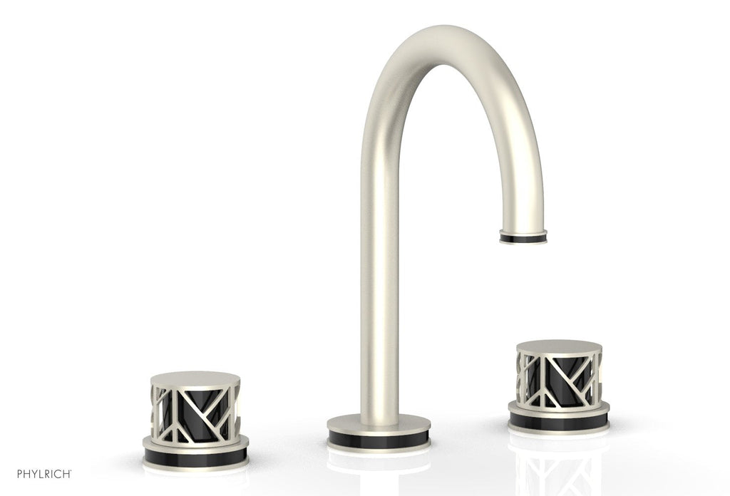 9-7/8" - Pewter - JOLIE Widespread Faucet - Round Handles with "Black" Accents 222-01 by Phylrich - New York Hardware