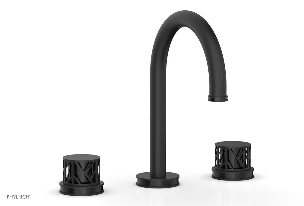 9-7/8" - Polished Brass - JOLIE Widespread Faucet - Round Handles with "Black" Accents 222-01 by Phylrich - New York Hardware