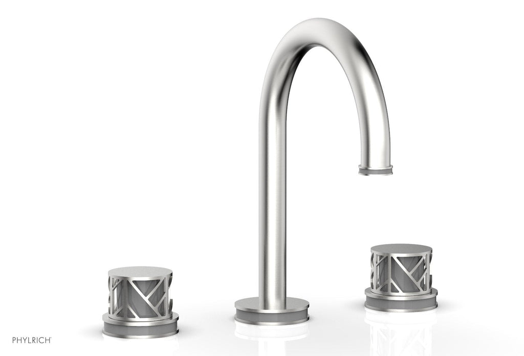 9-7/8" - Burnished Nickel - JOLIE Widespread Faucet - Round Handles with "Grey" Accents 222-01 by Phylrich - New York Hardware