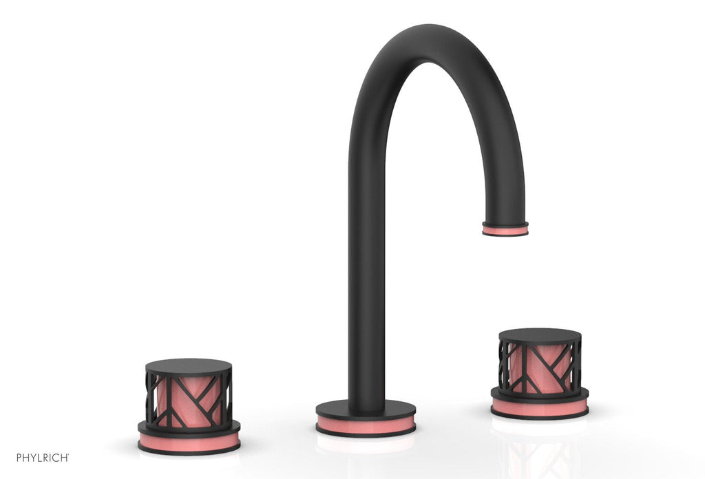 9-7/8" - Polished Gold - JOLIE Widespread Faucet - Round Handles with "Pink" Accents 222-01 by Phylrich - New York Hardware