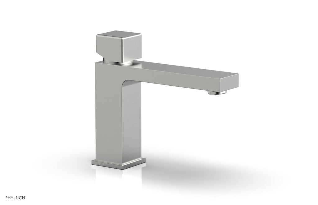 5" - Polished Chrome - MIX Single Hole Lavatory Faucet, Low - Cube Handle 290L-08 by Phylrich - New York Hardware