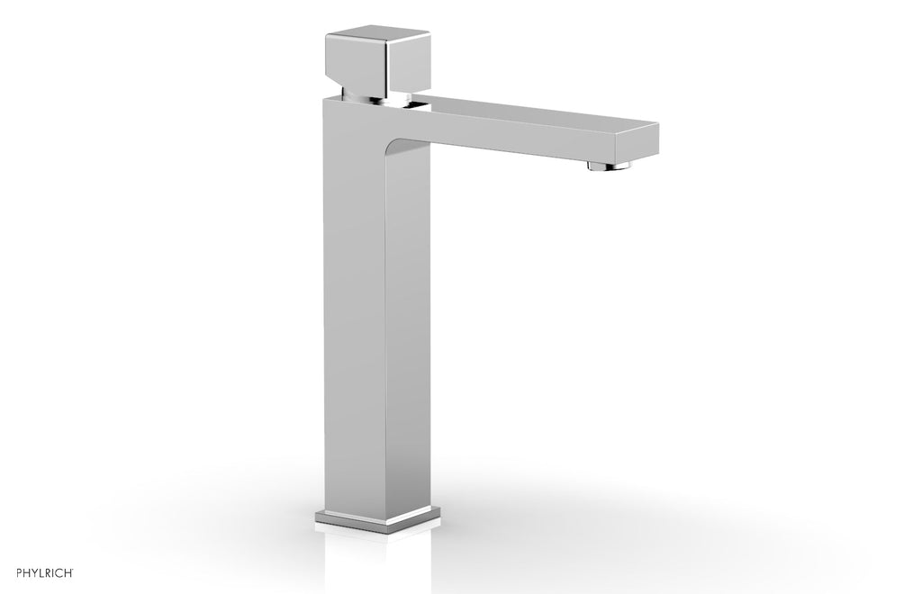 1-1/8" - Polished Chrome - MIX Single Hole Lavatory Faucet, Tall - Cube Handle 290T-08 by Phylrich - New York Hardware