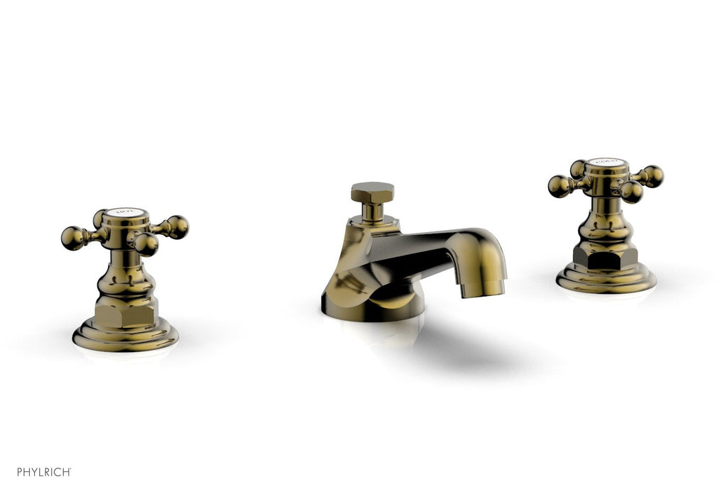 3" - Antique Brass - HEX TRADITIONAL Widespread Faucet 500-01 by Phylrich - New York Hardware