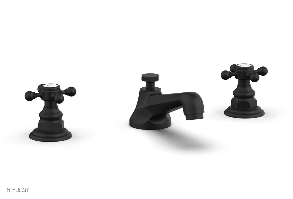 3" - Matte Black - HEX TRADITIONAL Widespread Faucet 500-01 by Phylrich - New York Hardware