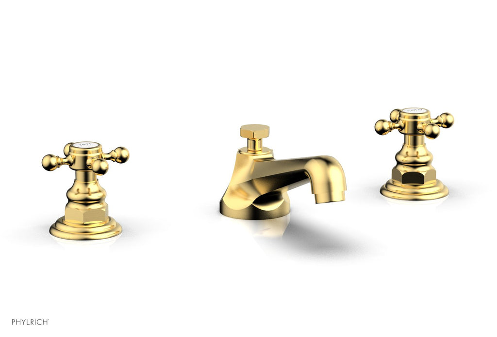 3" - Satin Gold - HEX TRADITIONAL Widespread Faucet 500-01 by Phylrich - New York Hardware