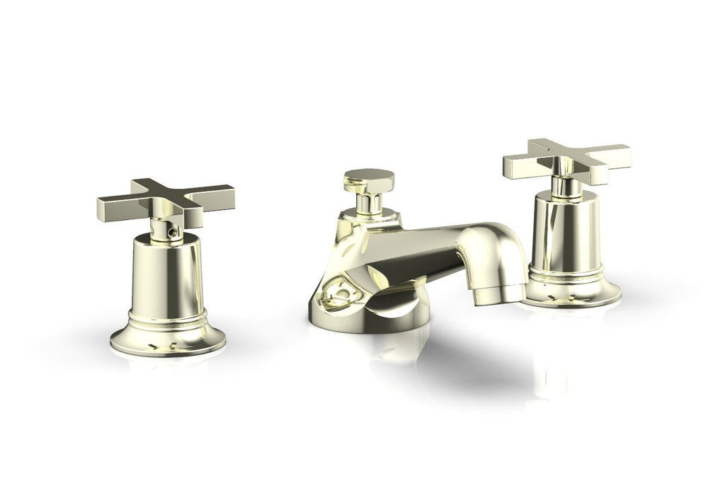 2-15/16" - Polished Brass Uncoated - HEX MODERN Widespread Faucet Low Cross Handles 501-01 by Phylrich - New York Hardware