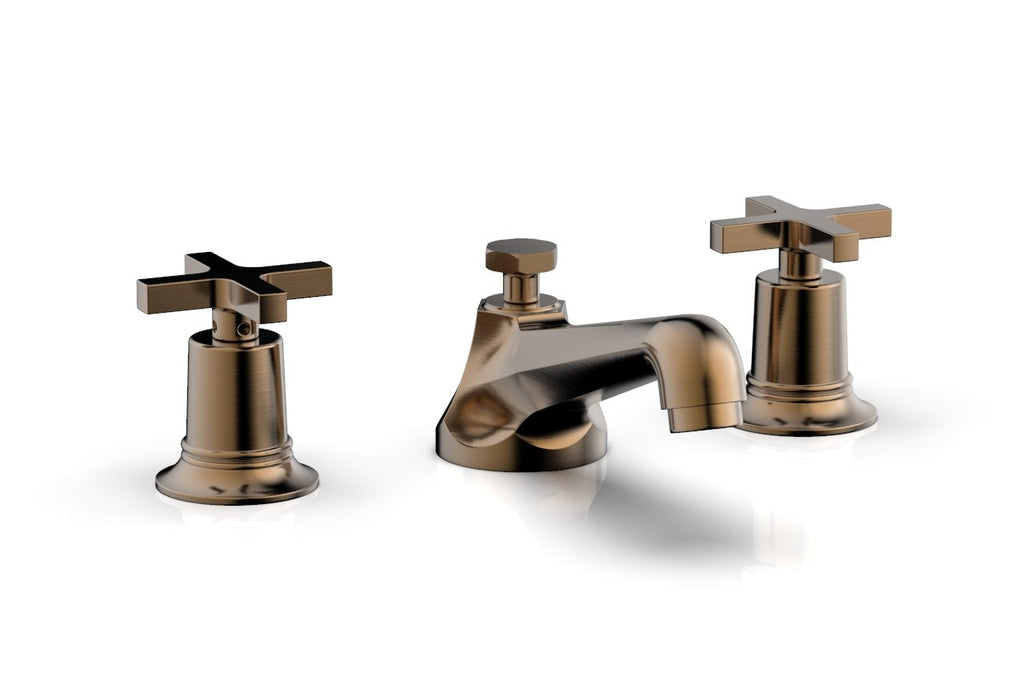 2-15/16" - Antique Brass - HEX MODERN Widespread Faucet Low Cross Handles 501-01 by Phylrich - New York Hardware