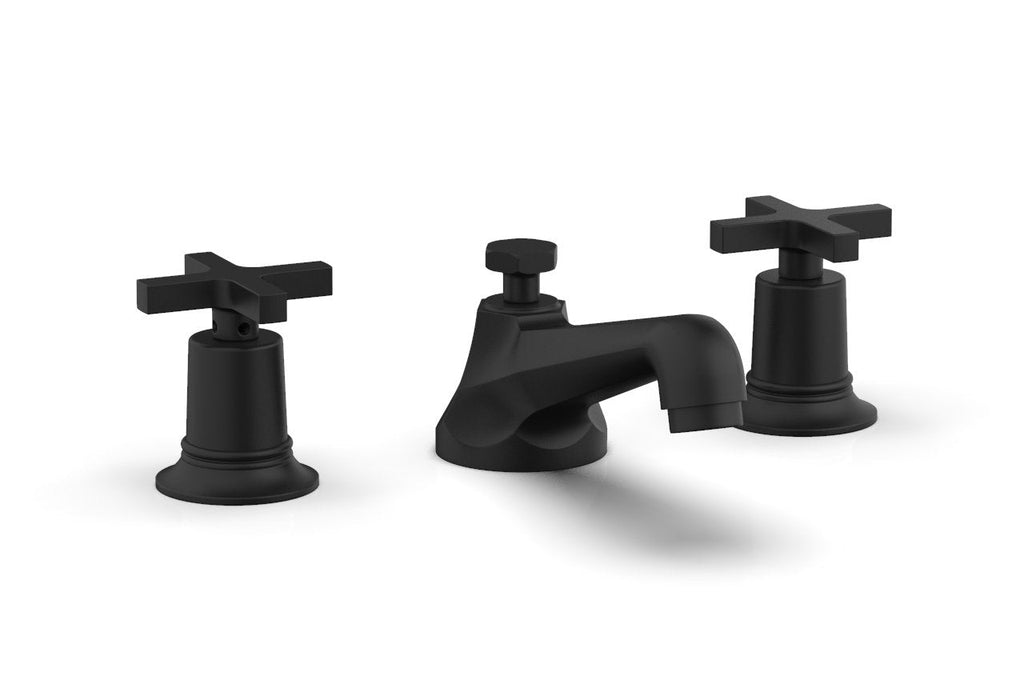 2-15/16" - Matte Black - HEX MODERN Widespread Faucet Low Cross Handles 501-01 by Phylrich - New York Hardware