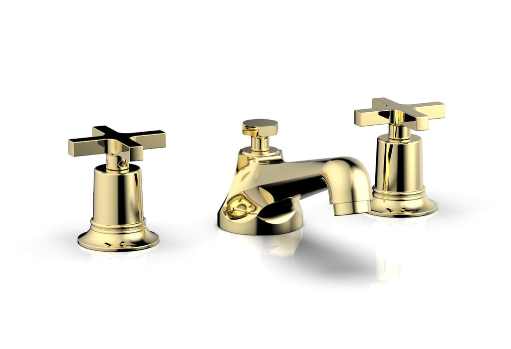 2-15/16" - Polished Gold - HEX MODERN Widespread Faucet Low Cross Handles 501-01 by Phylrich - New York Hardware