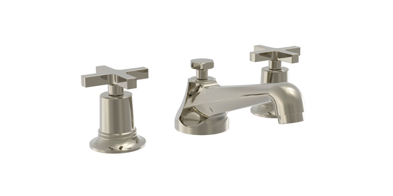 2-15/16" - Polished Nickel - HEX MODERN Widespread Faucet Low Cross Handles 501-01 by Phylrich - New York Hardware