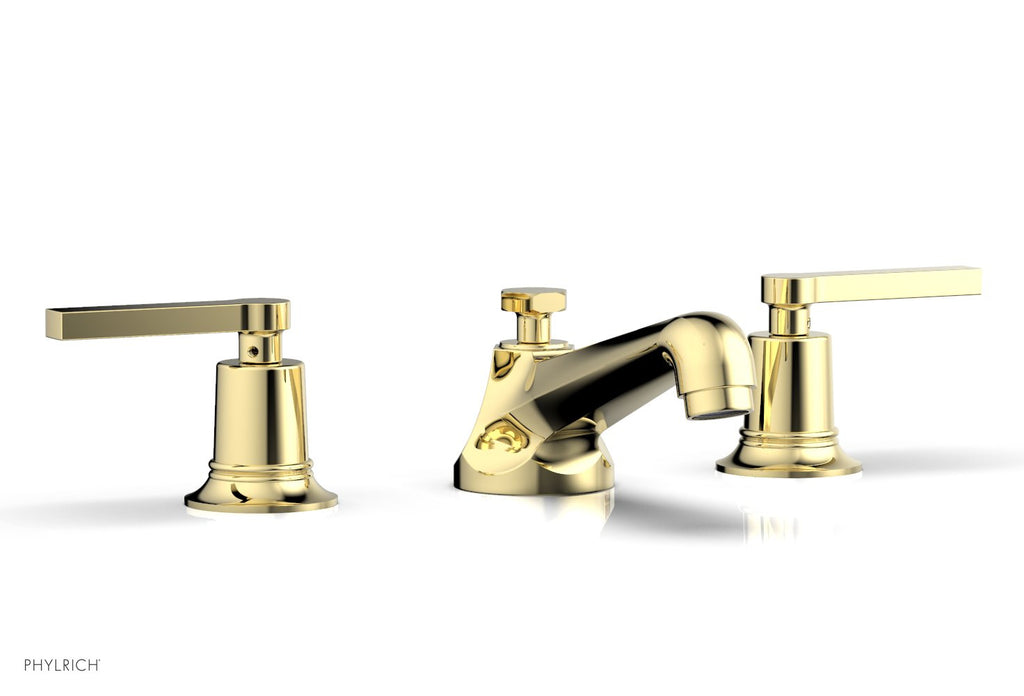 2-15/16" - French Brass - HEX MODERN Widespread Faucet Low Lever Handles 501-02 by Phylrich - New York Hardware