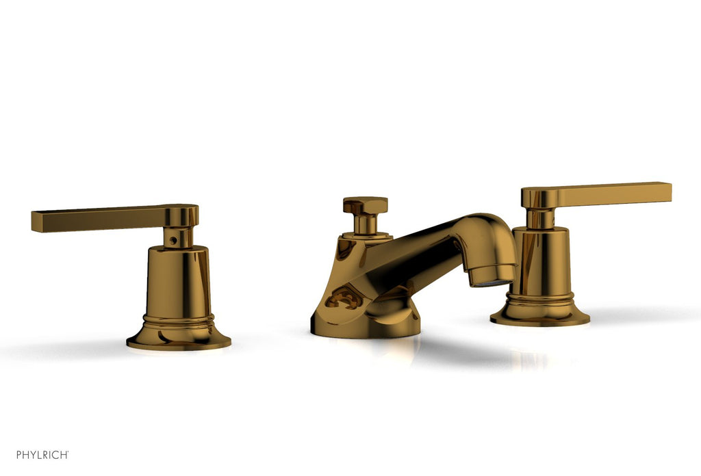 2-15/16" - Polished Gold - HEX MODERN Widespread Faucet Low Lever Handles 501-02 by Phylrich - New York Hardware
