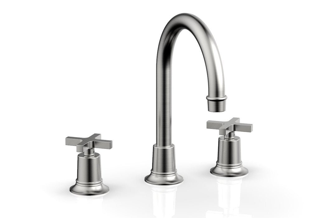 9-7/8" - Satin Chrome - HEX MODERN Widespread Faucet with Cross Handles 501-03 by Phylrich - New York Hardware