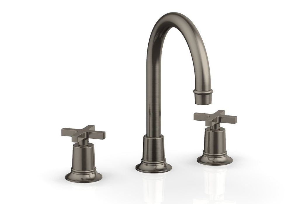 9-7/8" - Pewter - HEX MODERN Widespread Faucet with Cross Handles 501-03 by Phylrich - New York Hardware