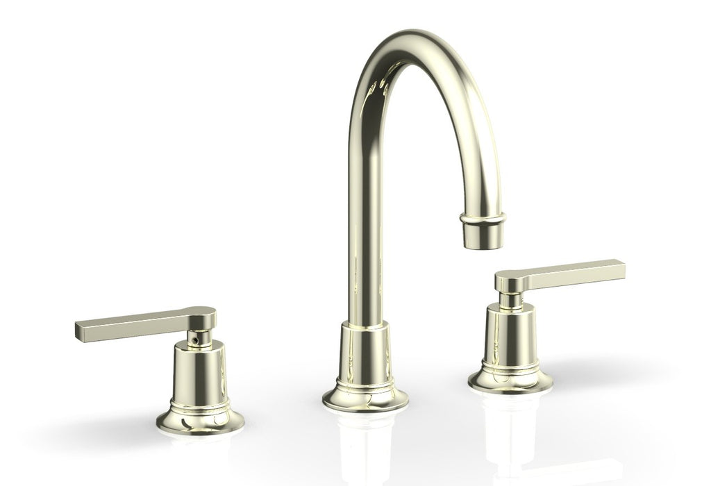 9-7/8" - Polished Brass Uncoated - HEX MODERN Widespread Faucet - Lever Handles 501-04 by Phylrich - New York Hardware