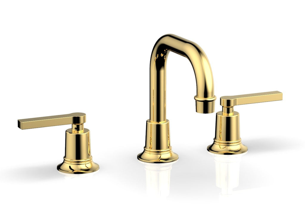 6-3/4" - Satin Gold - HEX MODERN Widespread Faucet with Lever Handles 501-06 by Phylrich - New York Hardware