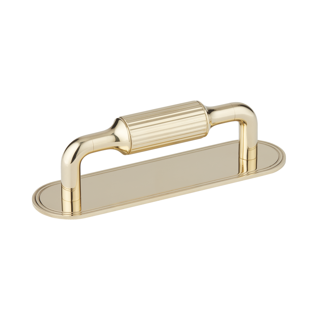 PBL - 128mm - Barwick Ridged Cabinet Pull Handle With Backplate by Armac Martin - New York Hardware