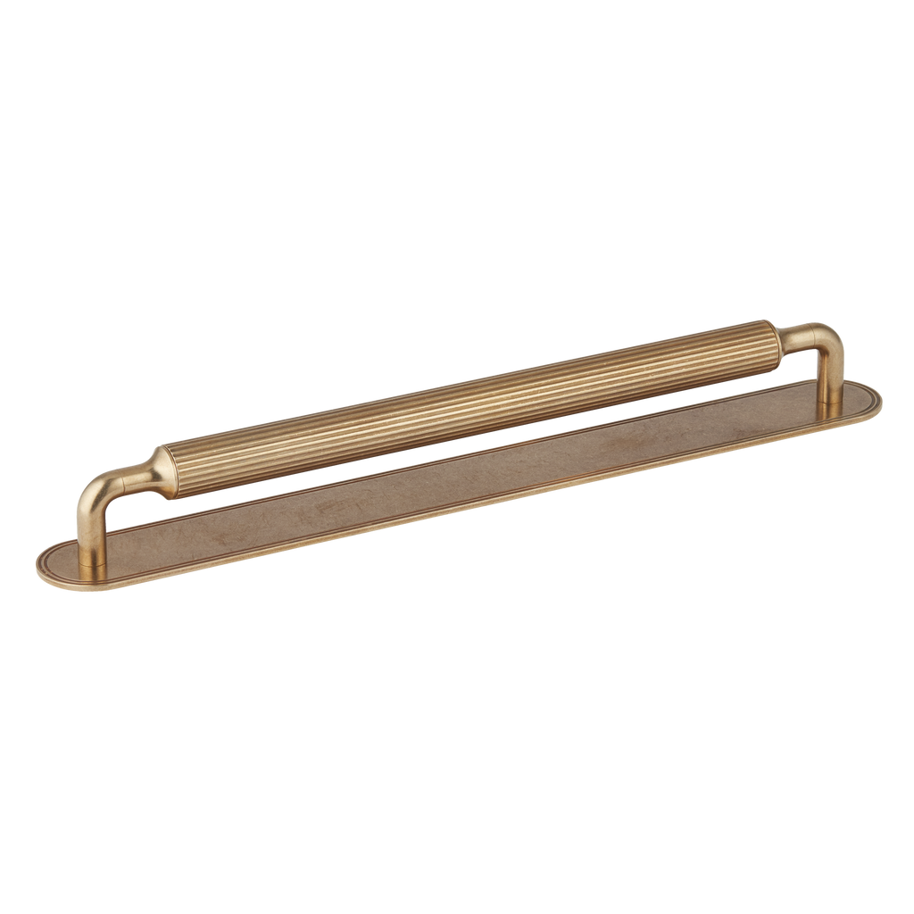 HBB - 608mm - Barwick Ridged Cabinet Pull Handle With Backplate by Armac Martin - New York Hardware