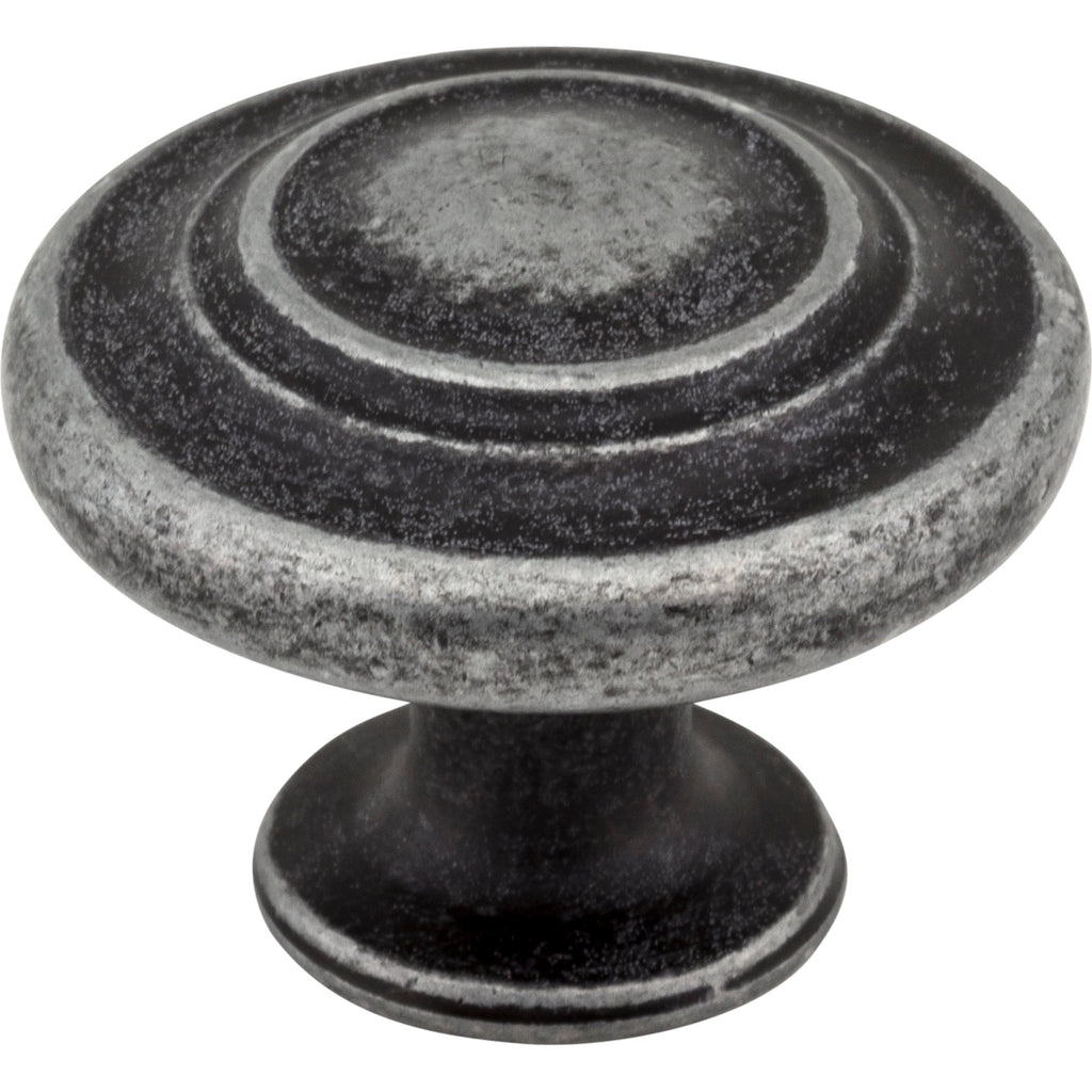 Round Arcadia Cabinet Knob by Elements - Distressed Antique Silver