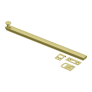 Concealed Screw Surface Bolts HD by Deltana - 12"  - Polished Brass - New York Hardware