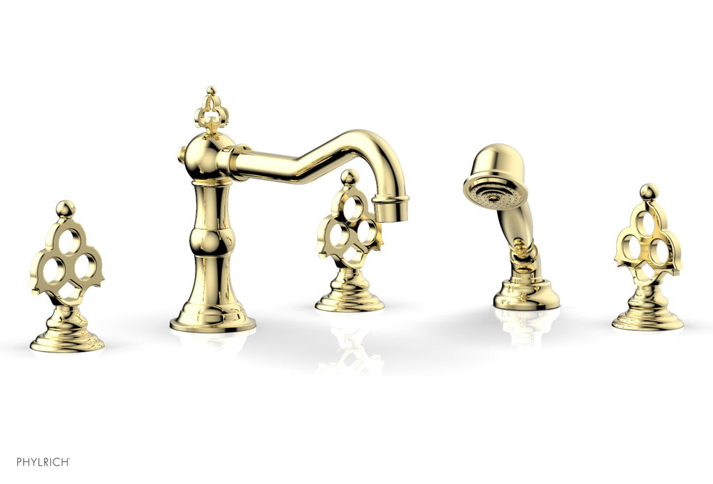 7-7/8" - French Brass - MAISON Deck Tub Set with Hand Shower  by Phylrich - New York Hardware