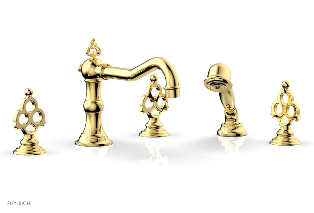 7-7/8" - Satin Gold - MAISON Deck Tub Set with Hand Shower  by Phylrich - New York Hardware