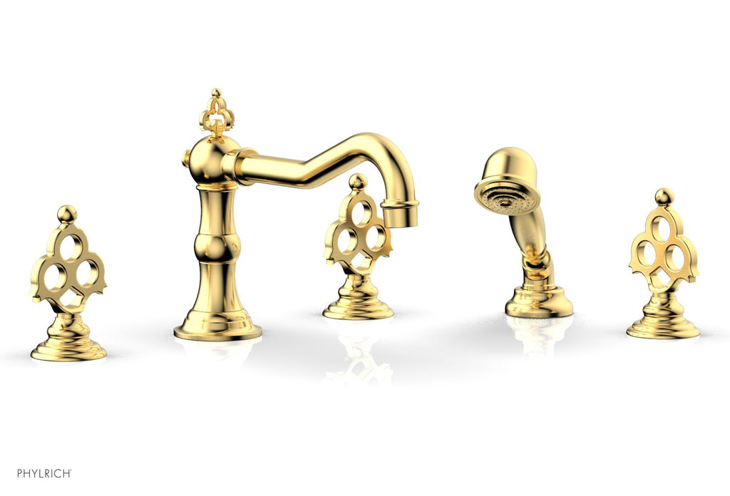 7-7/8" - Burnished Gold - MAISON Deck Tub Set with Hand Shower  by Phylrich - New York Hardware