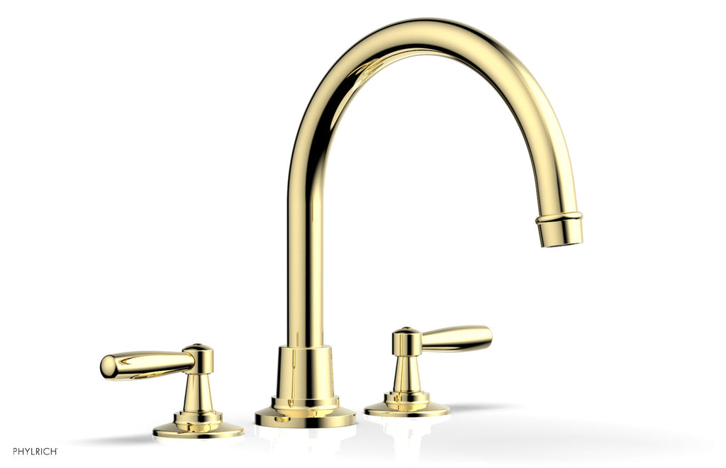 WORKS Deck Tub Set   High Spout Lever Handles by Phylrich - Polished Brass