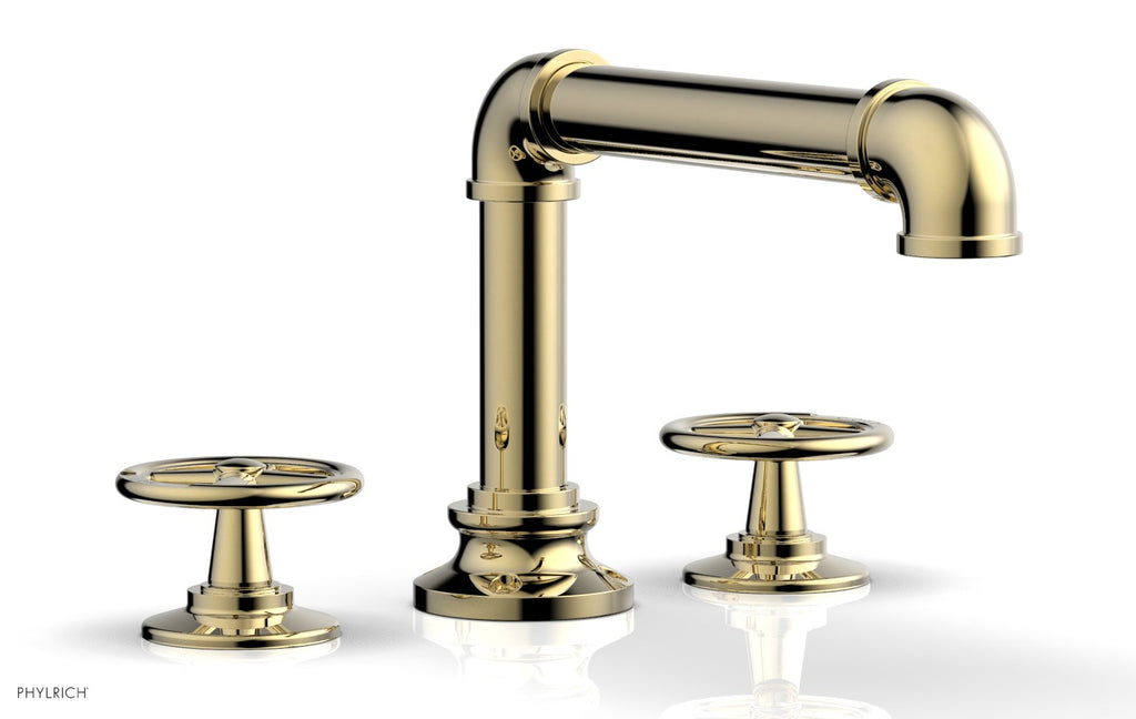 WORKS 2 Deck Tub Set   Cross Handles by Phylrich - Polished Brass Uncoated