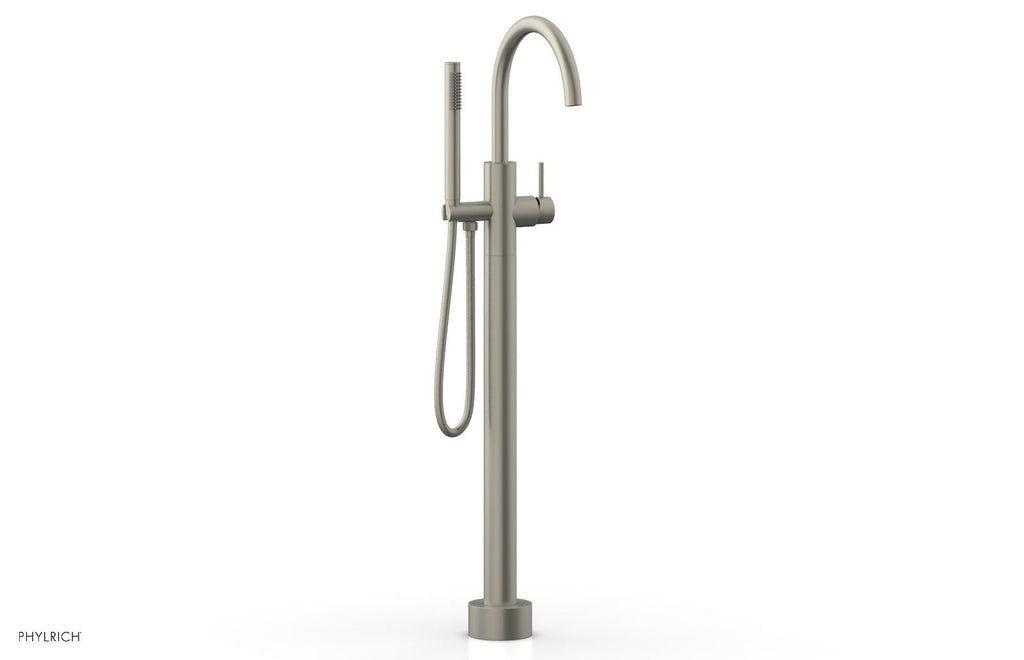 BASIC II Floor Mount Tub Filler with Hand Shower by Phylrich - Burnished Nickel