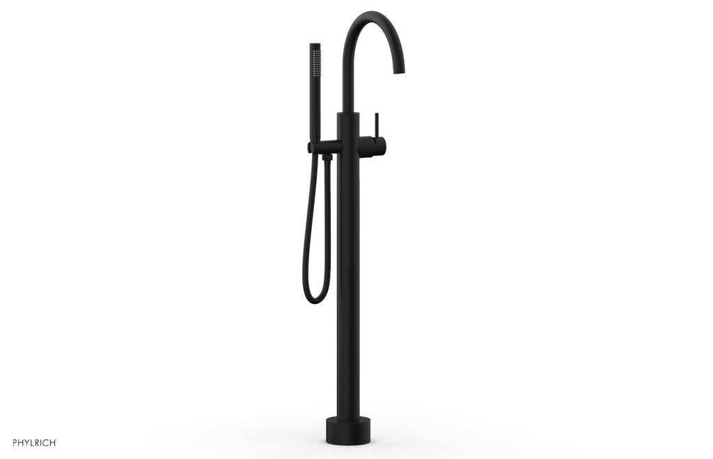 BASIC II Floor Mount Tub Filler with Hand Shower by Phylrich - Matte Black