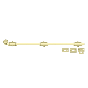 Bolts Surface HD Bolt by Deltana - 24" - Unlacquered Brass - New York Hardware