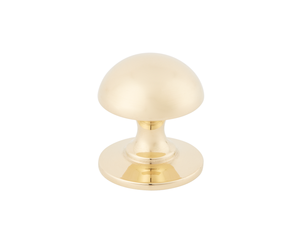 Cotswold Mushroom Cabinet Knob by Armac Martin - 25mm - Polished Brass Unlacquered