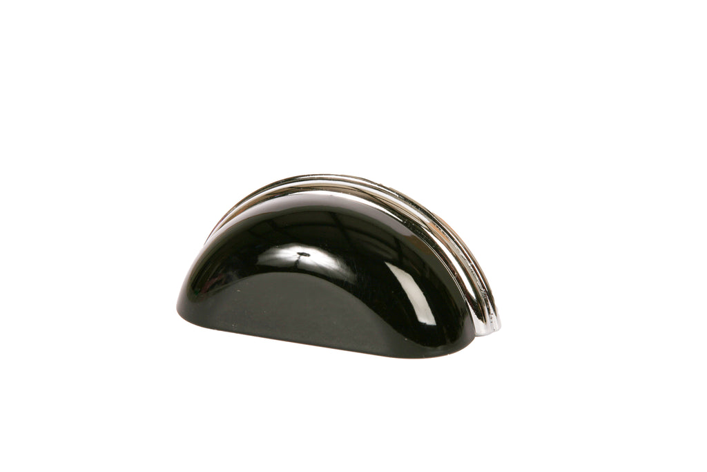 Metal Bin Pull by Lew's Hardware - 3" - Polished Chrome - Gloss Black - New York Hardware