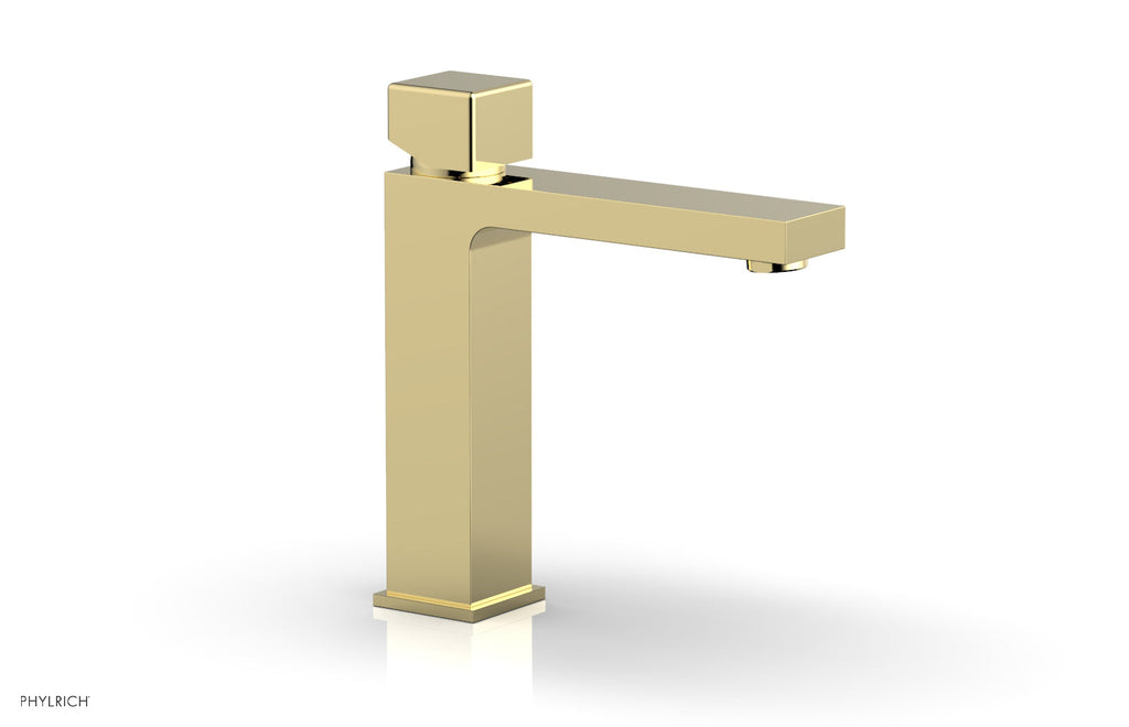 MIX Single Hole Lavatory Faucet, Cube Handle by Phylrich - Polished Brass