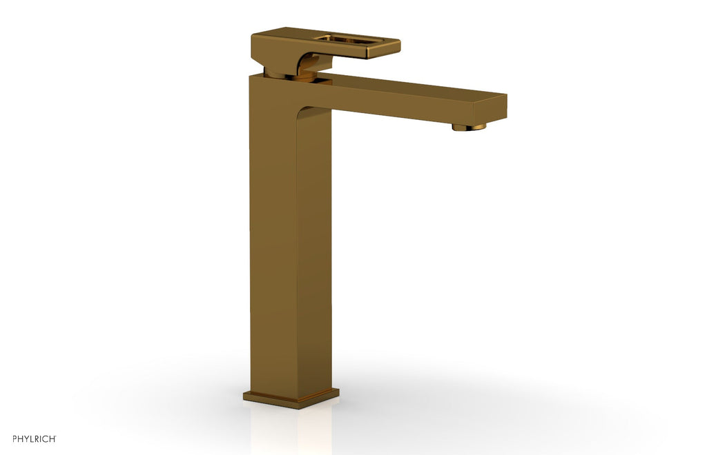 MIX Single Hole Lavatory Faucet, Tall   Ring Handle by Phylrich - Polished Gold