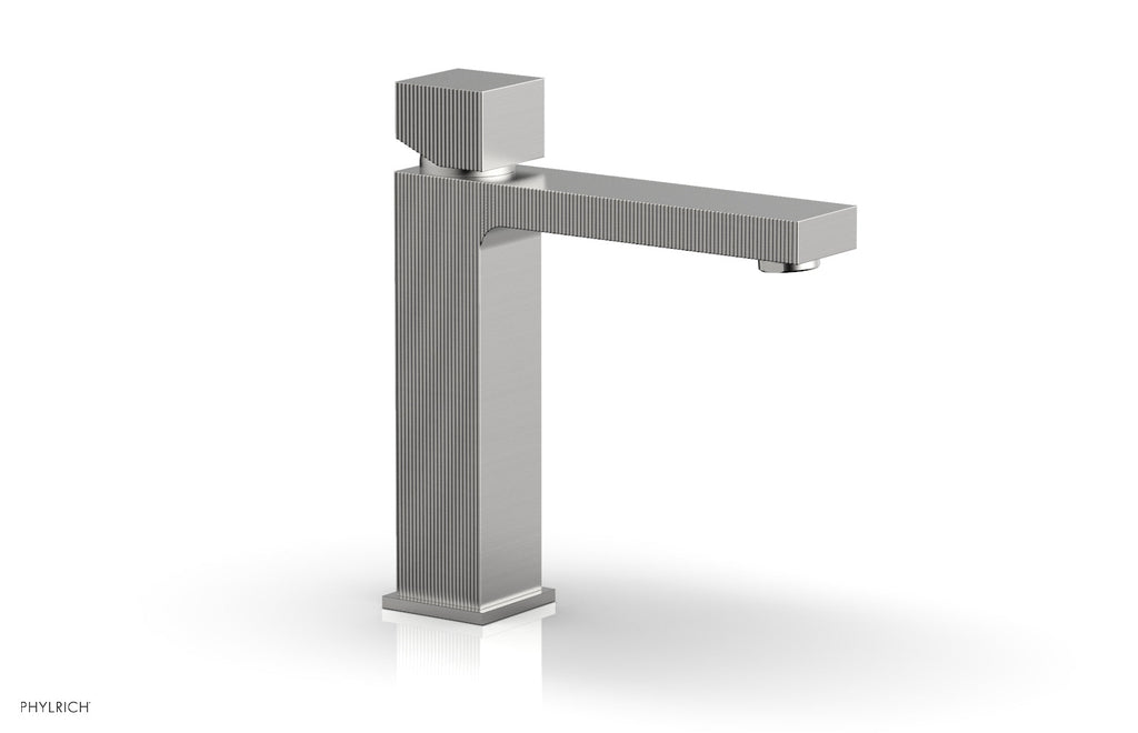 STRIA Single Hole Lavatory Faucet, Cube Handle by Phylrich - Satin Chrome