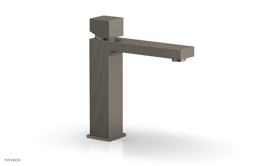 STRIA Single Hole Lavatory Faucet, Cube Handle by Phylrich - Pewter