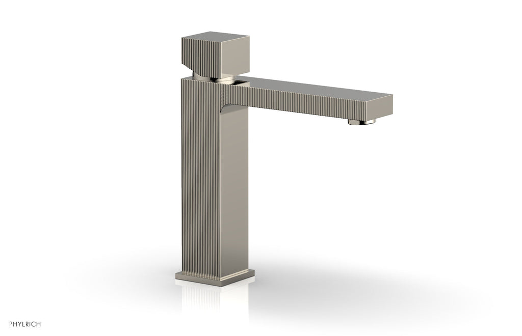 STRIA Single Hole Lavatory Faucet, Cube Handle by Phylrich - Polished Nickel