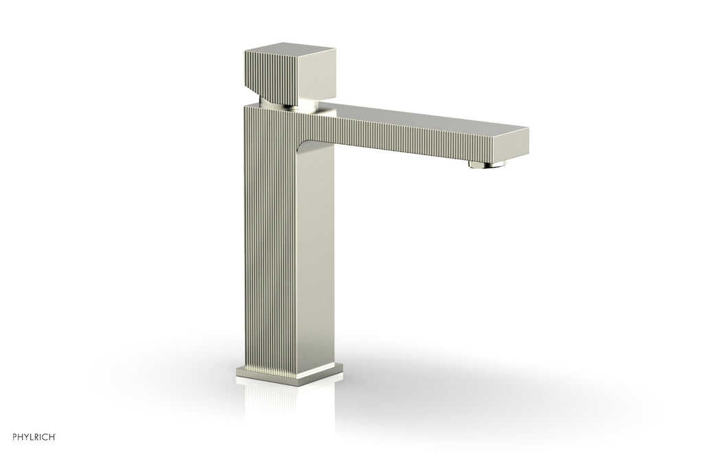 STRIA Single Hole Lavatory Faucet, Cube Handle by Phylrich - Satin Nickel