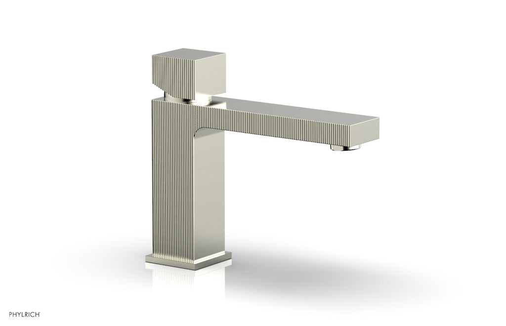 STRIA Single Hole Lavatory Faucet, Low   Cube Handle by Phylrich - Polished Brass