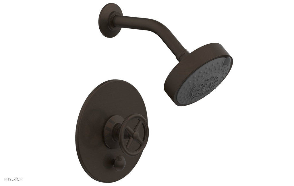 WORKS Pressure Balance Shower and Diverter Set (Less Spout), Cross Handle by Phylrich - Oil Rubbed Bronze