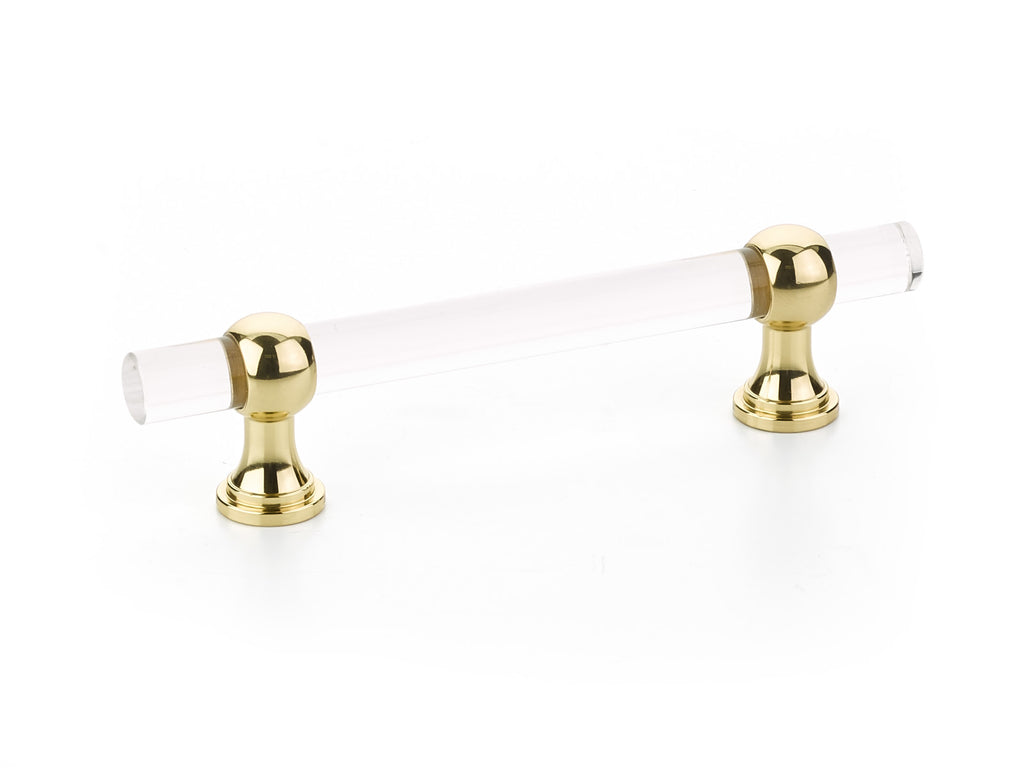 Lumiere Transitional Adjustable Acrylic Bar Pull by Schaub - Polished Brass - New York Hardware