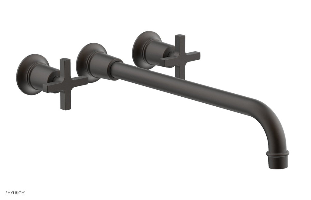 HEX MODERN Wall Lavatory Set 14" Spout   Cross Handles by Phylrich - Oil Rubbed Bronze