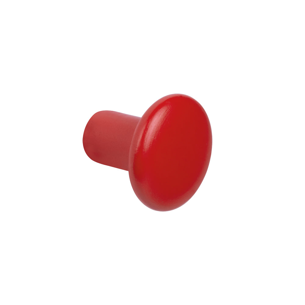 Tall Wooden Flat Top Button Knob by Schwinn - Red Pantone  - New York Hardware