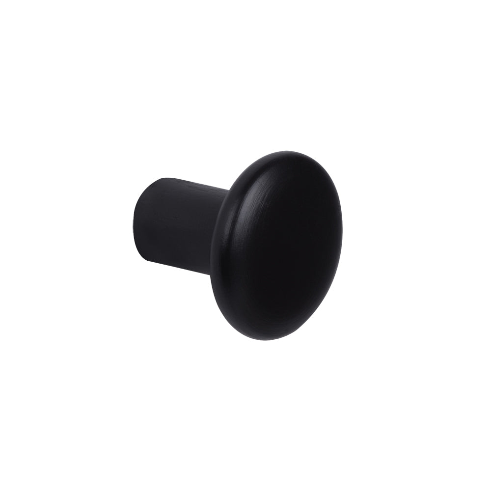 Tall Wooden Flat Top Button Knob by Schwinn - Black Pantone - New York Hardware
