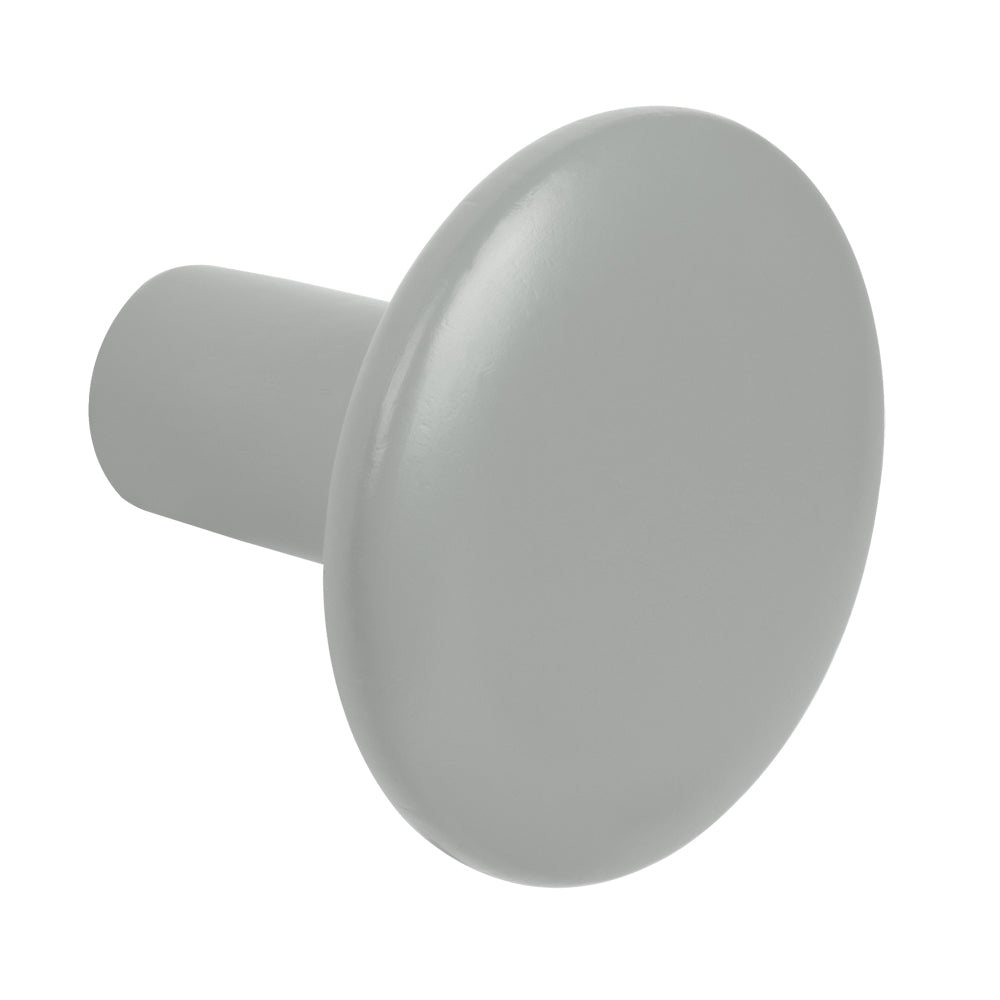 Tall Wooden Flat Top Button Knob by Schwinn - Light Gray Pantone - New York Hardware