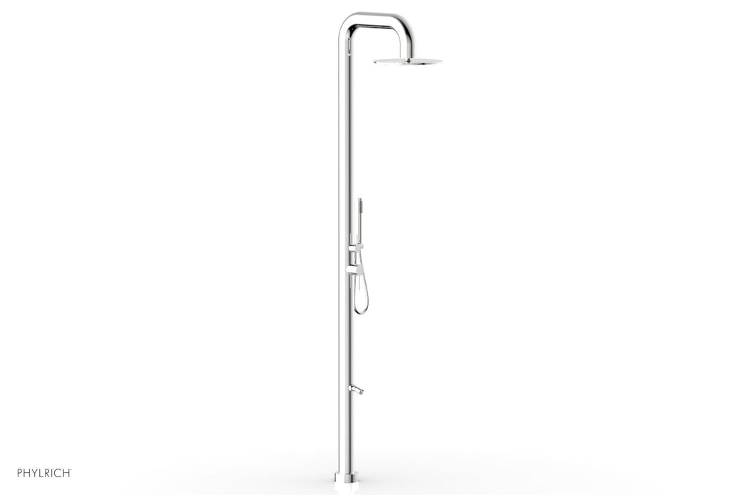 OUTDOOR SHOWER Pressure Balance Shower with 12" Rain Head, Hand Shower and Foot Wash by Phylrich - Oil Rubbed Bronze