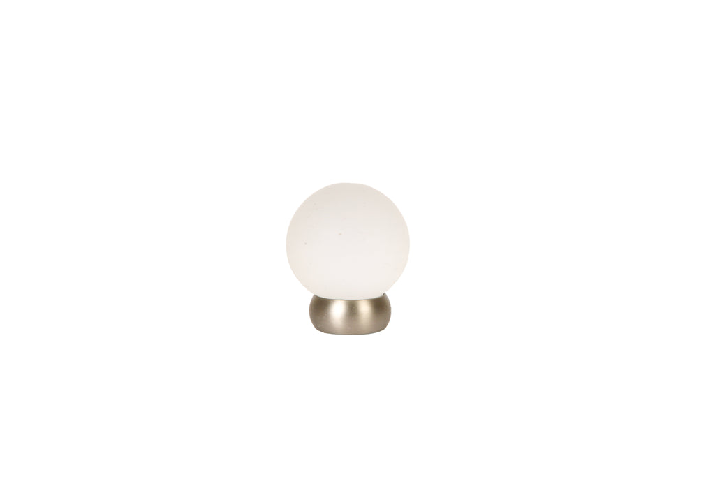 Glass Ball Knob by Lew's Hardware - 1-1/4" - Brushed Nickel - Frosted Clear - New York Hardware